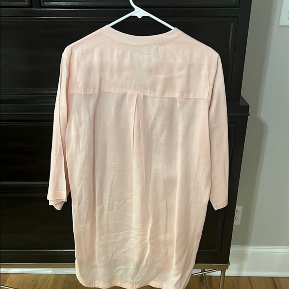 Michael Stars‎ linen Pink Relaxed Tunic with Mandarin Collar - Picture 5 of 8
